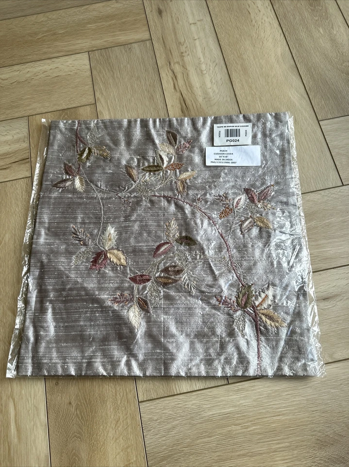 Luxury Cushion Cover,  Silver, Grey, Taupe, Silky, Velvet Damask, 16x16 - Image 1 of 1