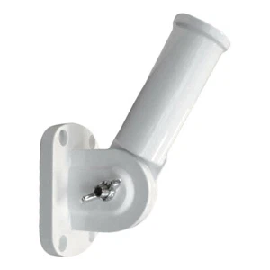 Adjustable Flag Pole Bracket White Wall Mounted Flag Pole Bracket - Picture 1 of 2