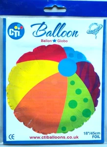 CTi Beach Ball Party Helium Foil Balloon 18" - Picture 1 of 1