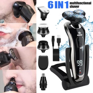 Men's Razor Rotary Electric Shaver Pop-Up Trimmer Wet Dry Cordless Waterproof - Picture 1 of 40