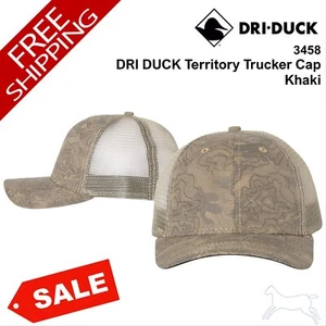 🔥 DRI DUCK Men Territory Trucker Cap Hat six-panel, mid-profile 3458 Khaki - Picture 1 of 4