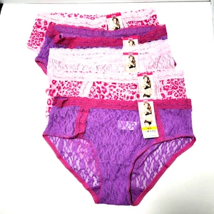Maidenform 100% Nylon Lace Hipster Panties Size 6 / M Medium 5 Pair 40880 New - Picture 1 of 7