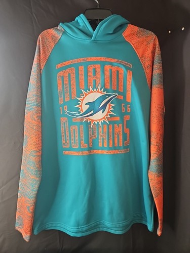 VETEMENTS Felpa con cappuccio leggera NFL Miami Dolphins da uomo taglia Large