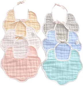 Muslin Baby Drooling Bibs Unisex Soft & Absorbent Multi-Layer Baby Bibs for Droo - Picture 1 of 12