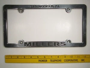 DEALER License Plate Frame MILLERS Springfield Pennsylvania Z214f - Picture 1 of 1