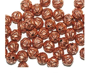 Star Round 8mm Bright Copper Metalized Metallic Beads - Picture 1 of 1