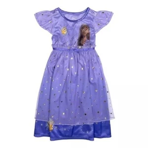 Disney Wish Asha and Wishing Star Girl's Fancy Satiny Tulle Nightgown, Size 5 - Picture 1 of 1