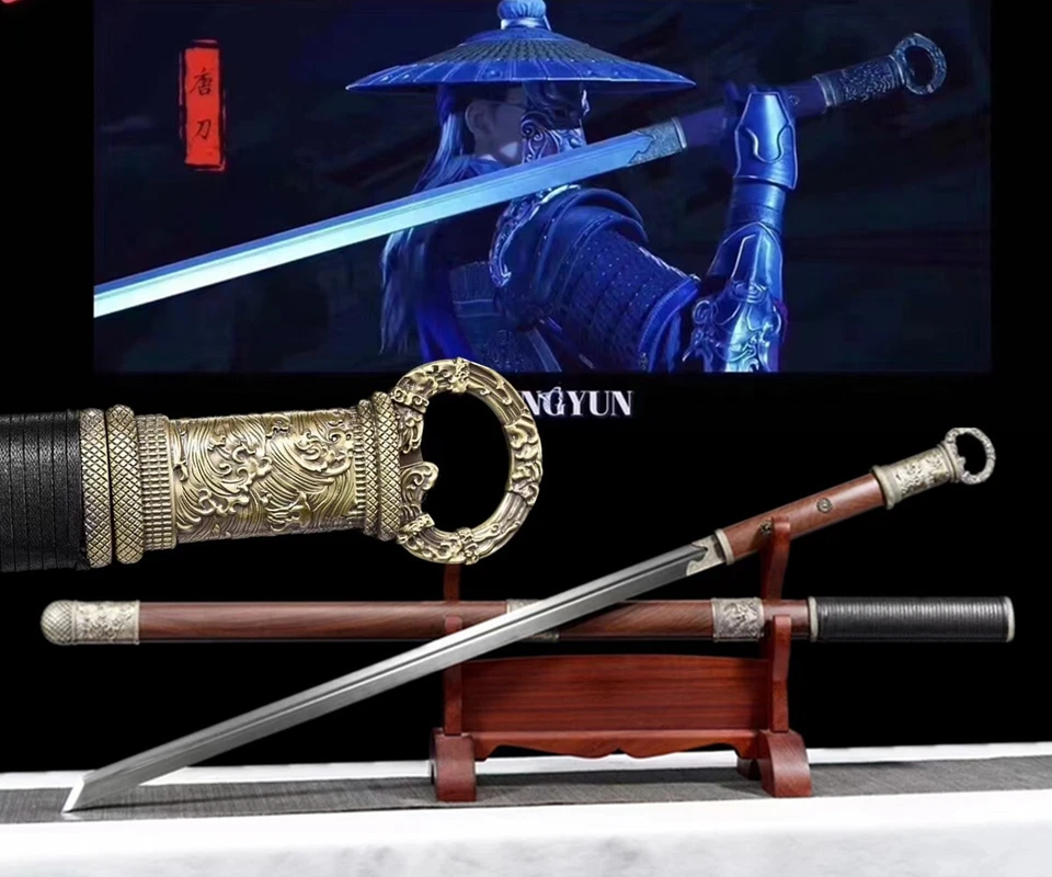 Espada china Kung Fu guerra Tang Dao Sharp 1095 acero al carbono sable katana Foto 1 de 4
