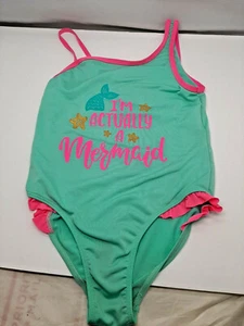 Candy Girl Mermaid Mint One Piece Swimsuit Girls Size Large 10/12 - Picture 1 of 5