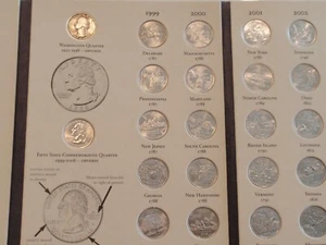 50 State Quarter Set - 1999-2008 - 52 Münzen - alle UNC. + Album - Bild 1 von 6