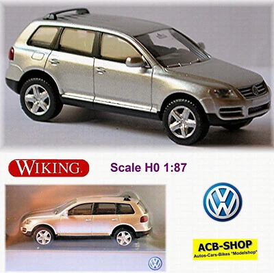 VW Volkswagen Touareg Tipo 7L SUV 2002-06 Argento Reflex 1:87 Wiking VW - Immagine 1 di 3