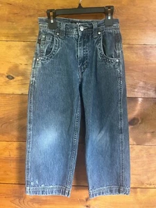 Joe Boxer Boys Denim Shorts Size 8 Skater Hip Hop 90s Style Side Zip Logo - Picture 1 of 9