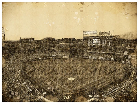 Washington Nationals Poster Print Sketch Wall Art Man Cave Decor 12x16" Cover