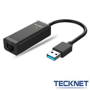 USB 3.0 to Ethernet Adapter, Gigabit Wired Network Adapter, RJ45 1000Mbps SCHWARZ - Bild 1 von 12