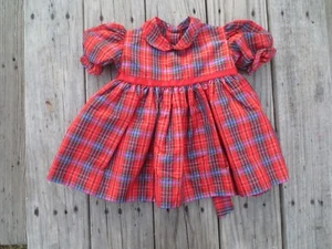 Mädchen rot Schottenkaro Weihnachtskleid ~ Made in UK ~ Größe 6-9 Monate  - Bild 1 von 8