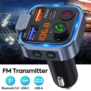Bluetooth Car FM Transmitter MP3 Player Hands free Radio Adapter Kit USB Charger - Picture 1 of 12
