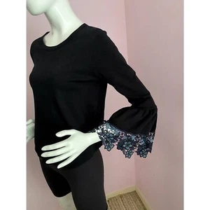 See by Chloe Lace Bell Sleeve Medium Macrame Embellished Cotton - Picture 1 of 14