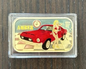 Merica Mint Amber Bikini Car Babe 1 oz .999 Silber emailliert Kunstbarren #35/100 - Bild 1 von 6