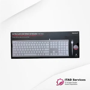 NEU - Macally Ultra-Slim Full-Size USB Wired Keyboard Space Gray/Black For Mac - Bild 1 von 3