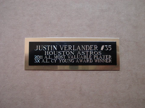 Justin Verlander Astros Nameplate For A Baseball Ball Card Plaque Or Photo 1 X 3 Cover