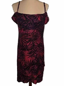 Vintage Rampage CDC Petites Ruched Bust Red & Black Dress Sparkle Size 10 - Picture 1 of 13