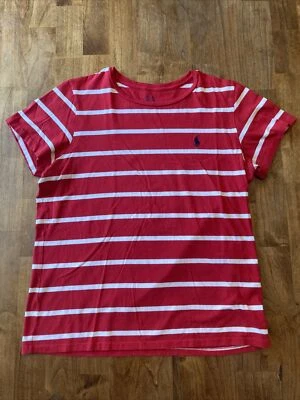 Polo Ralph Lauren Niños Rojo y Blanco Rayas Camiseta XL Foto 1 de 4
