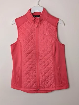 Chaleco softshell acolchado Fila Sport para mujer rosa talla M bolsillos con cremallera completa Foto 1 de 4