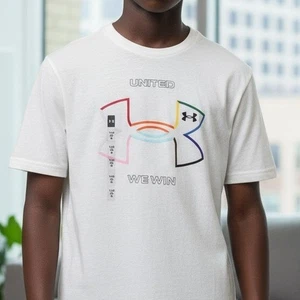 Under Armour Boys United We Win Pride Short Sleeve T Shirt Youth Large - Picture 1 of 7