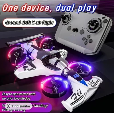 G4 RC Coche Volador Drone Modo Dual Aerodeslizador 2.4G Control Remoto Hojas Extra 2 Baterías Foto 1 de 4