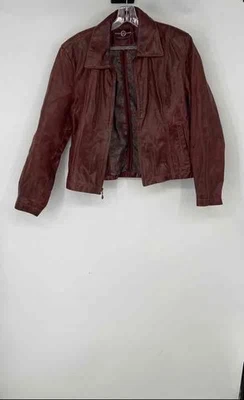 Wilsons Leather Womens Burgundy Long Sleeve Full-Zip Jacket Size Large - Image 1 of 4