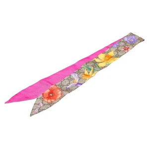 GUCCI Flora Print Flower Neck Bow Schal Damen 【Gebraucht】 - Bild 1 von 5