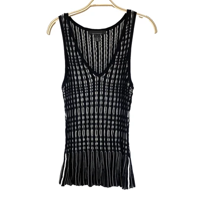 Camiseta sin mangas WHBM punto mixto peplum mujer L negra Y2K tejido elástico Foto 1 de 4