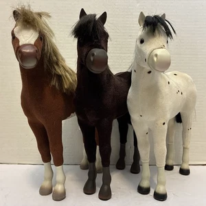 Usado/Usado*Lote de 3 potros/caballos/ponis American Girl*marrón/negro/blanco - Imagen 1 de 13