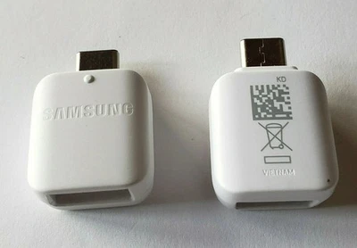 Wholesale lot of 2 White Samsung USB Type C to USB OTG Adapter GH98-40216A - Image 1 of 3