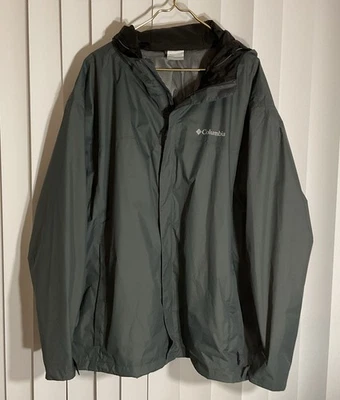 Chaqueta Columbia Omni-Tech para hombre talla 3XL XXXL negra con capucha empaquetable al aire libre Foto 1 de 4