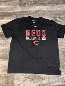 Nike DRI-FIT Authentic Collection MLB Cincinnati Reds Shirt Mens XXL Black - Picture 1 of 7