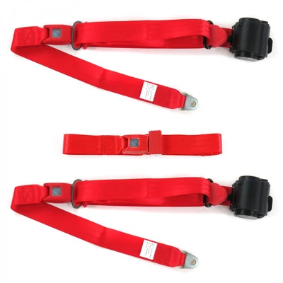 Buick Special 1949 - 1958 Standard 3pt Red Retractable Bench Seat Belt Kit - 3 B - Image 1 of 2
