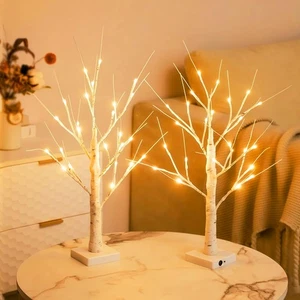 2 Alberi di Betulla LED 60cm,bianco caldo 24 luce albero,Luci Bianco...  - Foto 1 di 7