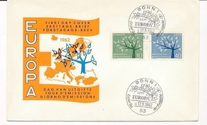 D90045 Europa CEPT 1962 Trees FDC Germany - Picture 1 of 1