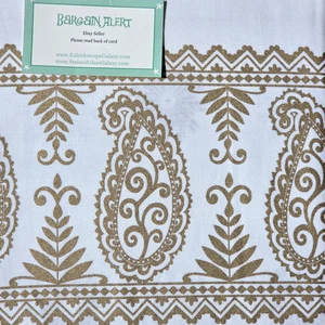 DENA HOME MARIELLE 3pc FULL/QUEEN DUVET GOLD WHITE FLORAL PAISLEY ~ BNIP - Picture 1 of 3