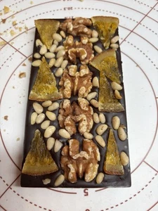 Original Dark Chocolate Bar with walnuts orange pine nuts chocobar 120g! - Picture 1 of 2