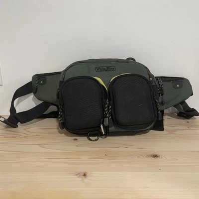 Bolsa de aparejos de pesca con mosca bolsa de río blanca verde negra correa para el hombro bolsas con cremallera Foto 1 de 4