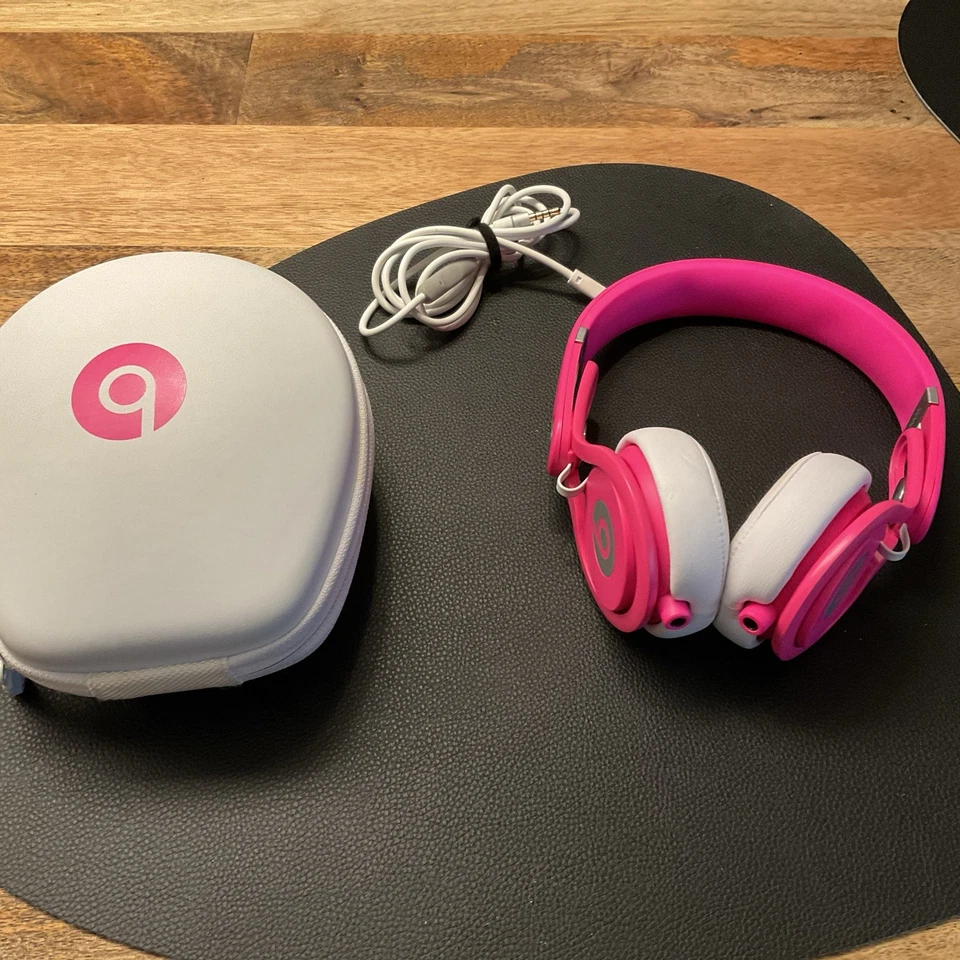 Beats by Dr Dre DJ Kopfhörer Beats Mixr Neon Pink Top Zustand Rosa Tasche - Bild 1 von 4