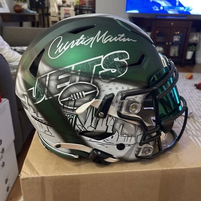 Curtis Martin Custom Paint New York Jets Speed Flex Helmet Signed Autographed - Image 1 of 4