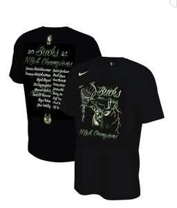 Milwaukee Bucks Nike 2021 NBA Champions Full Roster TEE T-Shirt Men’s Size L - Picture 1 of 5