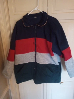 VTG Current Seen Mens Reversible Jacket Medium M Denim And Fleece Chore - Image 1 of 4