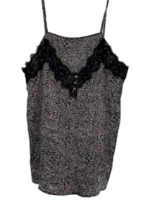 NEU Damen Camisole Tierdruck Spaghetti Riemen Fransenspitze Zierleiste - Bild 1 von 5