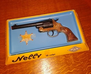 PISTOLA GIOCATTOLO GUN NELLY SHERIFF REVOLVER 12 COLPI VINTAGE MONDIAL MOLGORA - Imagen 1 de 11
