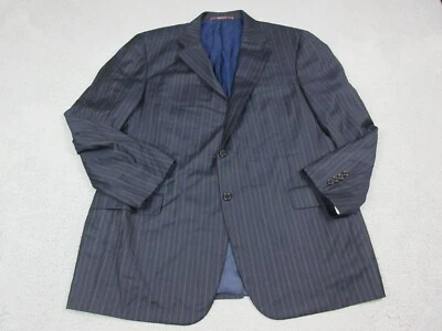 Hickey Freeman Blazer Mens 46 Black Pinstripe Jacket Coat Office Pockets - Image 1 of 4