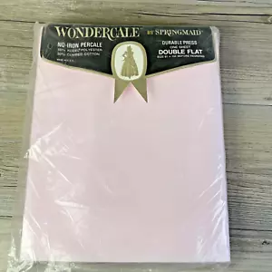 WONDERCALE SPRINGMAID Double Full Flat Pink Sheet 81" x 104" No-Iron Percale NOS - Picture 1 of 3
